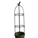 cage plante classique vert foncé rondes verticales plante artificielle rose blanc jardin decoration
