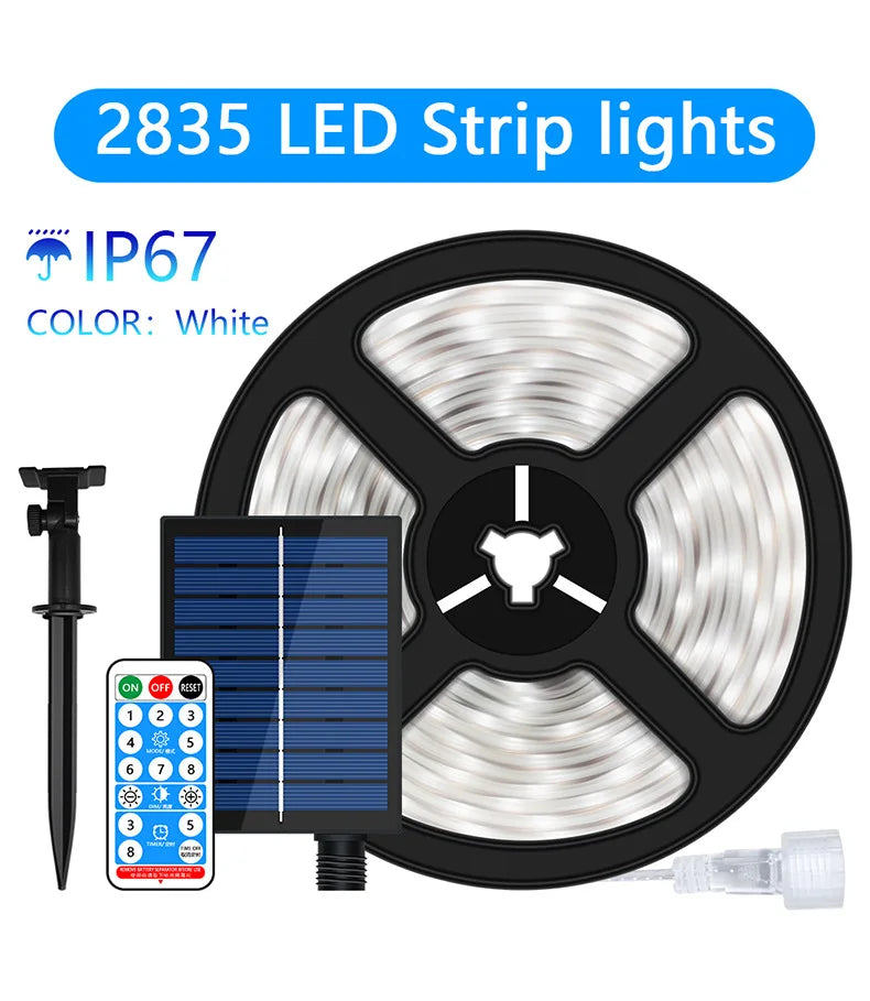 ruban led solaire multicolore modes points lumineux moderne clips