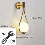 lampe murale moderne or noir goutte verre métal chambre entrée 249lm 90260v