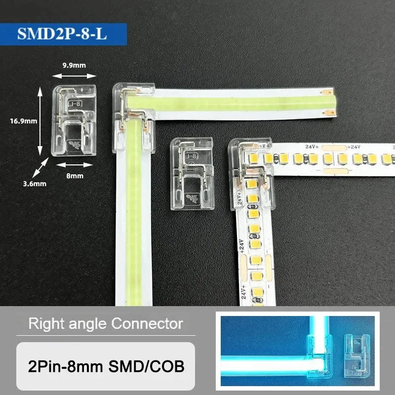 connecteurs led blanc jaune vert bleu 5v 48v 5mm 8mm 10mm clips transparents modernes