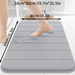 tapis bain marron bleu marine gris moderne antidérapant polyester doux géométrique respectueux environnement salon