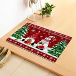 tapis d'entrée noël rennes lutins chaussettes flocons marron rouge blanc vert