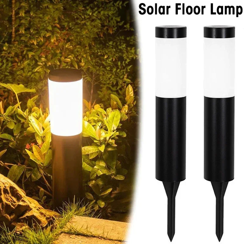 lampe solaire extérieure led acier inoxydable moderne 15 heures autonomie noir blanc minimaliste