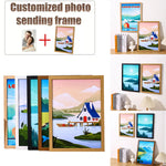 cadres photo personnalisés bois clair marron noir photos paysages couples moderne