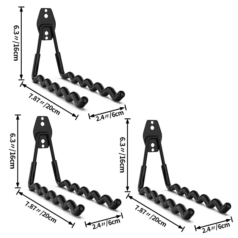 crochet mural acier noir support rangement outils garage vélo escabeau fixation vis