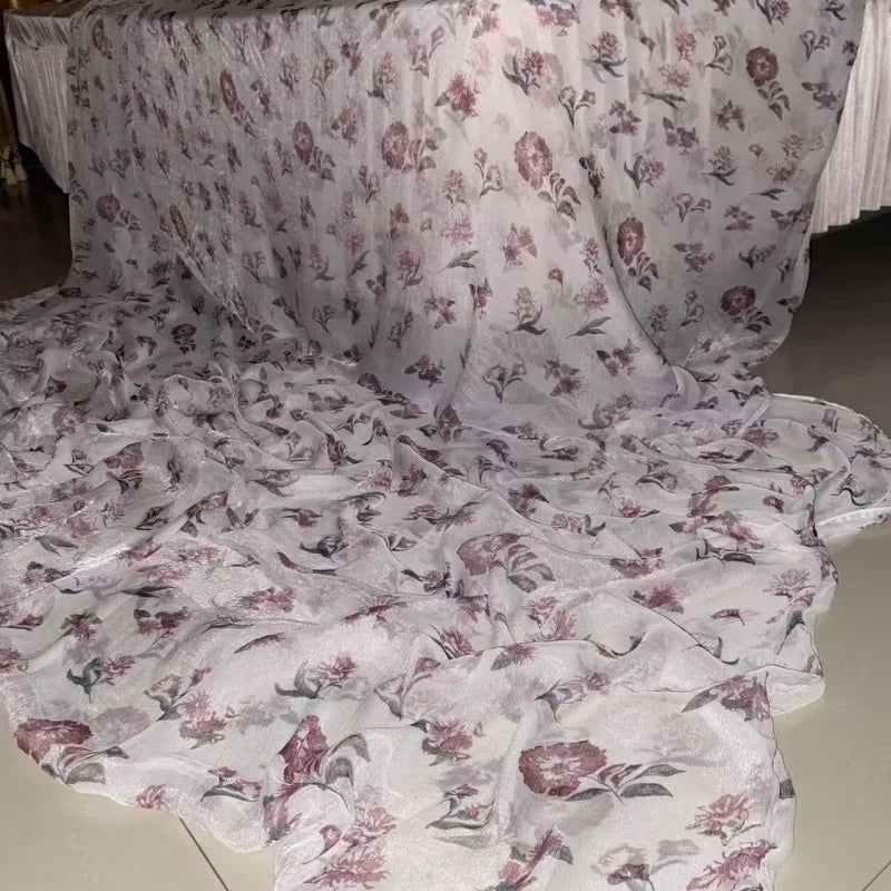 housse couette soie transparente motifs floraux semi transparente grande taille dimensions 240x220cms couleurs noir