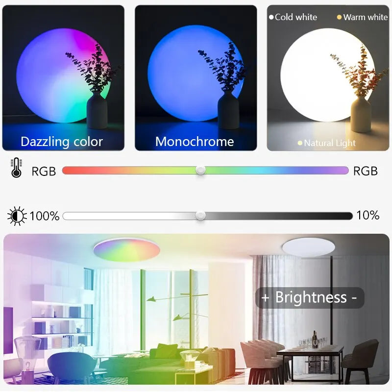 lampe moderne blanc smart app contrôle éclairage quotidien facile télécommande incluse flux lumineux élevé