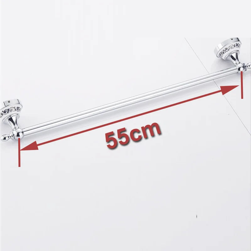 accessoires salle bain argenté ornements floraux classique porte serviettes anneau crochet vis assemble chrome