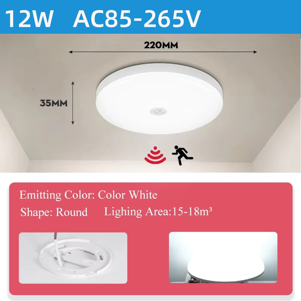 lampe led sensor mouvement blanc moderne 15 20 30 40w 90 260v pirsensor