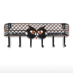 porte clés étagère murale moderne crochets boules poissons noir oeilletsacierforgé