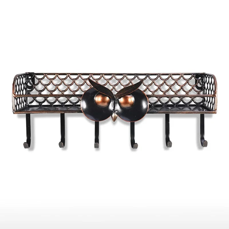 porte clés étagère murale moderne crochets boules poissons noir oeilletsacierforgé