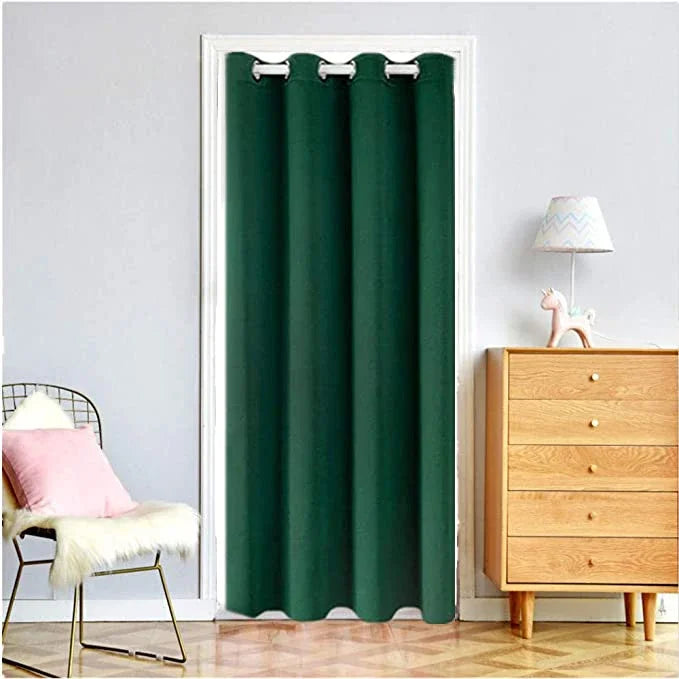 rideau porte uni opaque moderne beige noir vert foncé jaune polyester