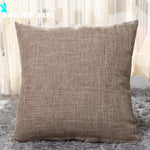 housse coussin carré coton lin moderne couleur unie beige marron rouge vert bleu orange