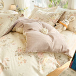 Housse de couette bleu floral literie confort