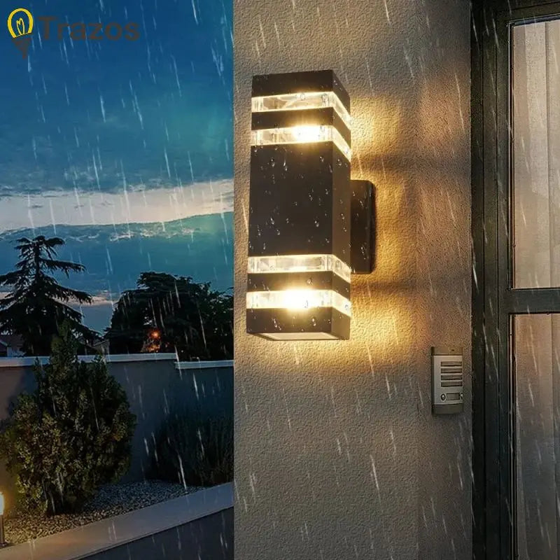 applique murale led moderne noir sans grille extérieure hydrofuge 85265v