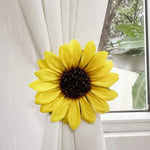 attache rideau fleur solaire décorative maison bohème champêtre intégrée fenêtre polyester Jaune Marron