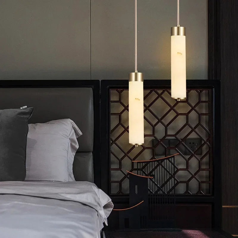 lampe suspendue marbre blanc doré moderne salon chambre étude 6000K 4000K 3000K