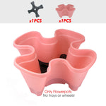pots fleurs empilables moderne violet vert rose orange grille drainage roues pratiques