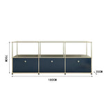 meuble tiroirs bleu marine moderne pieds ronds tiroirs store living room bois métal