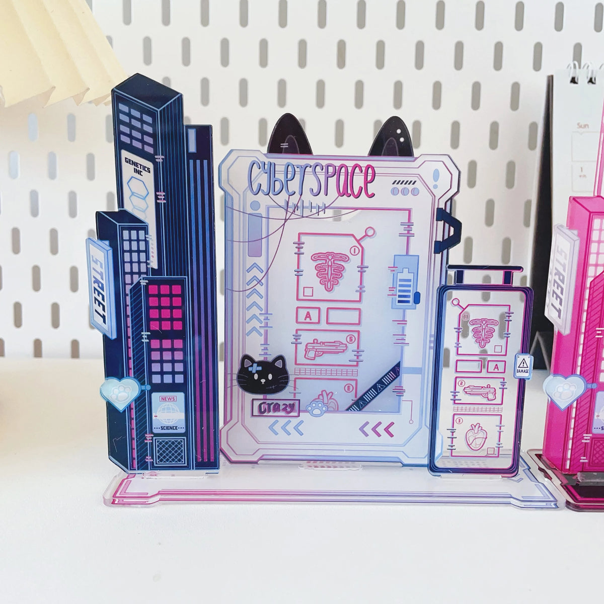 cadre photo cyberpunk transparent graphismes futuriste noir rose violet