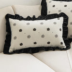 housse coussin vintage fleur beige noir marron français adhésif décoration intérieure voiture