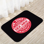 tapis moderne graphique logo mr zogs sex wax noir orange bleu rose vert