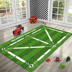 tapis entraînement football antidérapant pliable gazon synthétique motifs graphiques vert blanc jaune ludique sportif