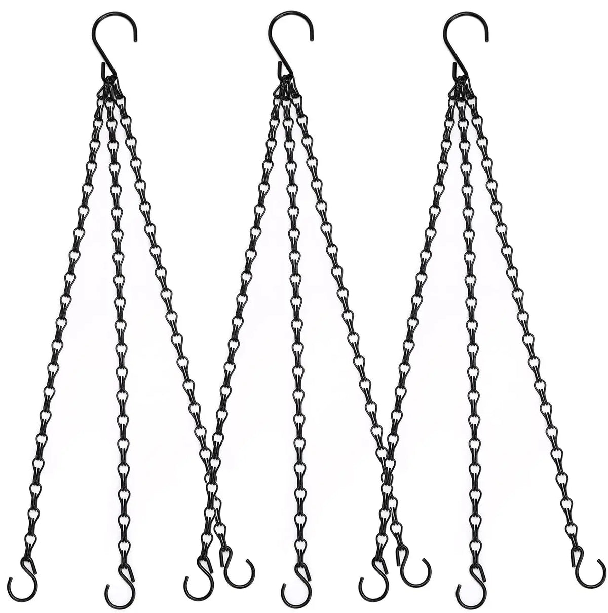panier suspendu métal chrome noir chaines crochets rustique industriel support plante pot