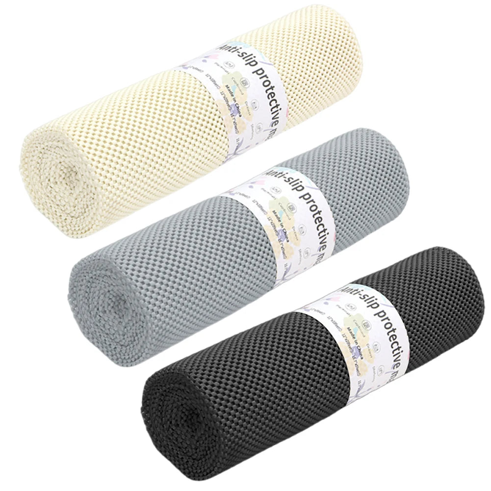 tapis anti dérapant rouleau quadrillé protection tiroirs étagères plateau table beige gris noir