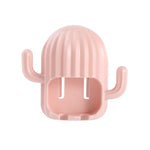 porte brosse dents cactus adhésif moderne vert blanc rose salle bains organisateur