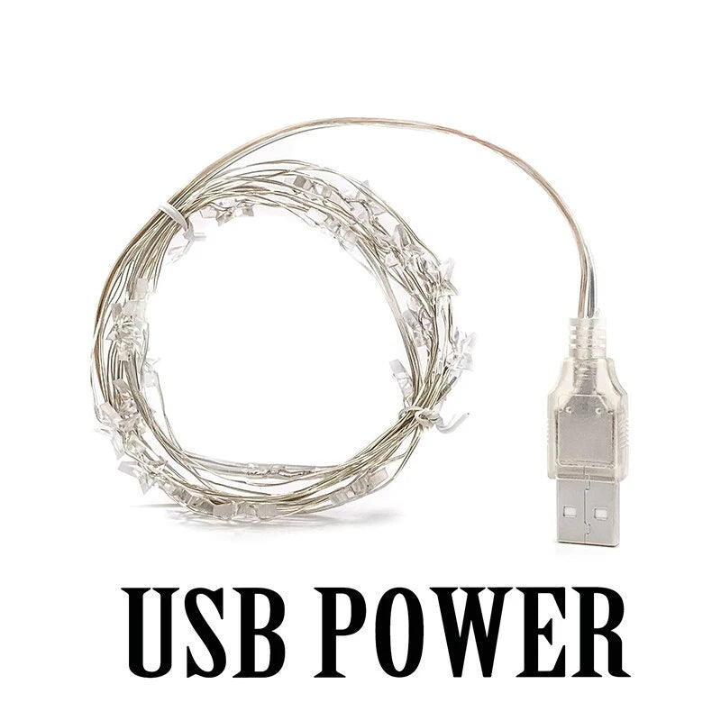 guirlande lumineuse étoiles dorées argentées 6m batterie usb noël moderne