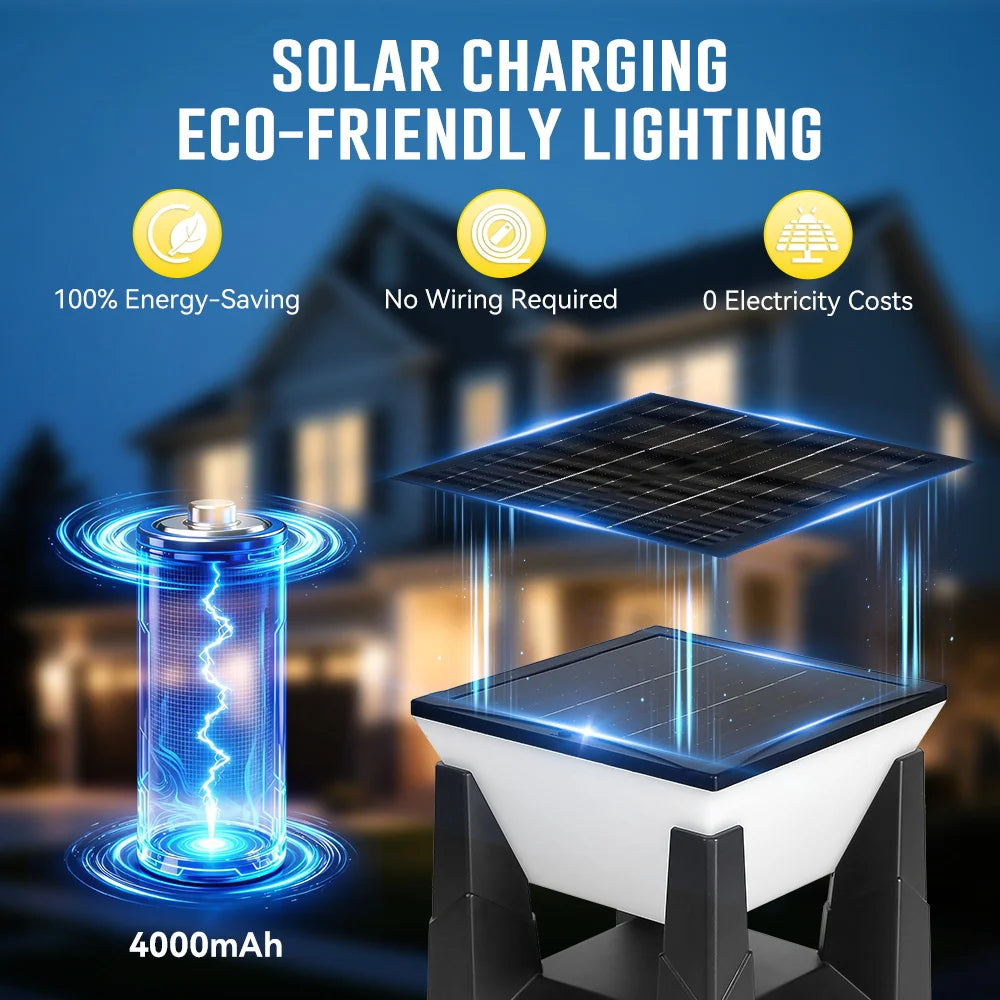 lampe solaire jardin moderne noire blanche étanche ip65 télécommande autoinstallation led adjustable switch
