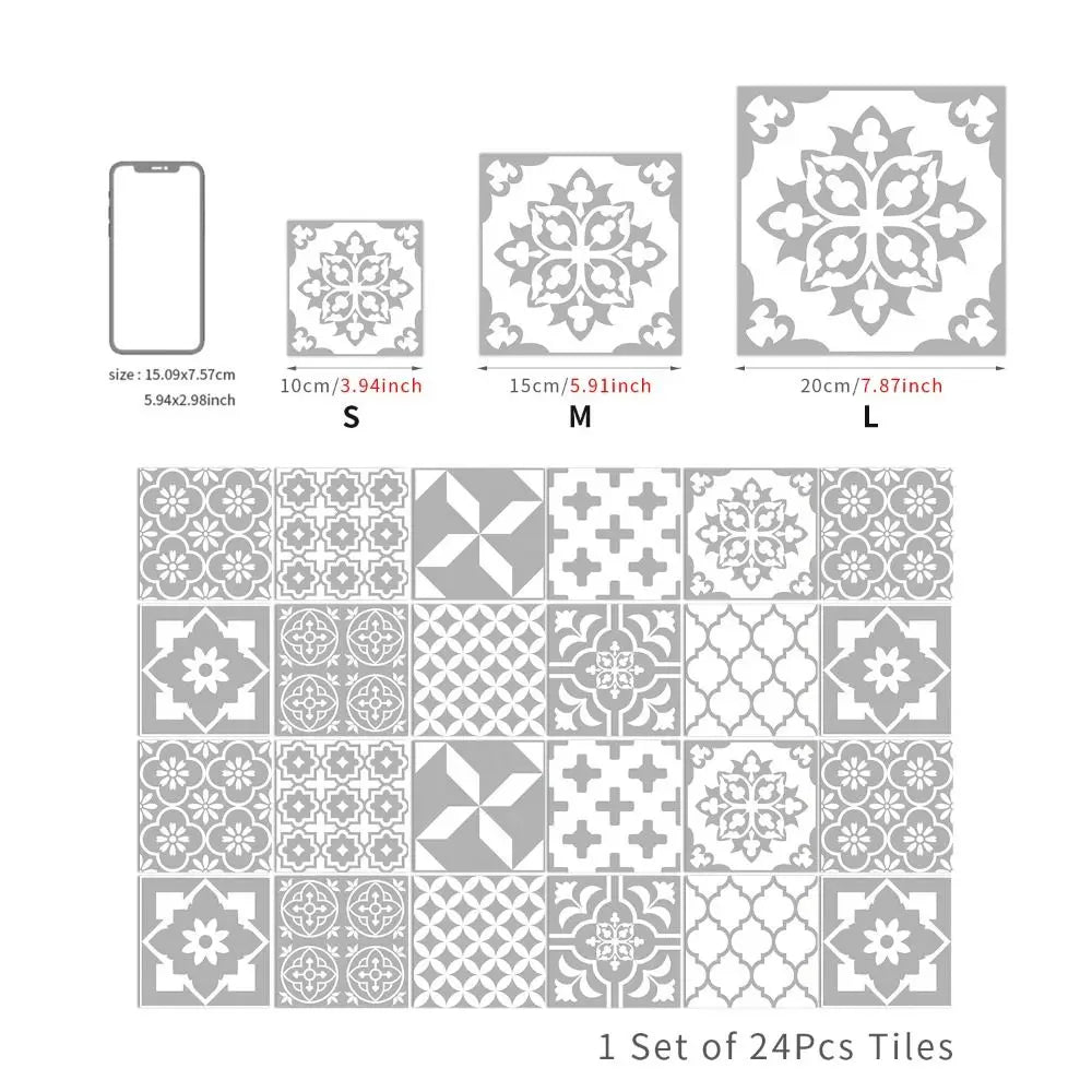 carreaux décoratifs autocollants mandala motifs géométriques boho vintage muraux salle bain cuisine