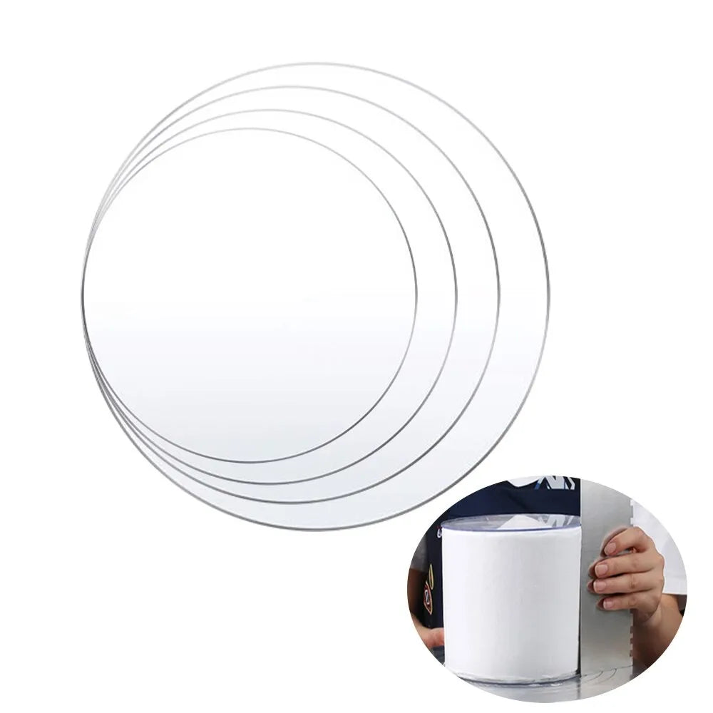 disque transparent acrylique presentation gateau diametre variante moderne cuisine baking deco fond neutre