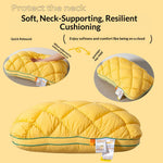 coussins jaune gris blanc coton quadrillé support cervical confortable moderne 48x74cmwashablefluffy