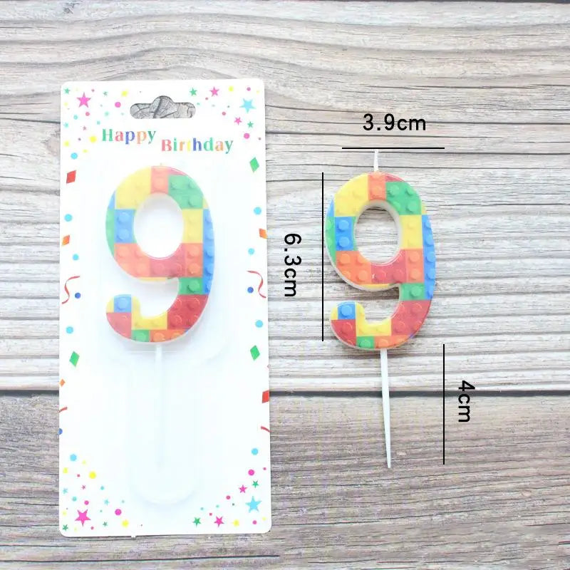 bougies anniversaire chiffres couleurs construction blocs decorative enfantine pique số đến