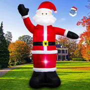décoration noël gonflable père noël rouge led barbe texturée festifextérieur