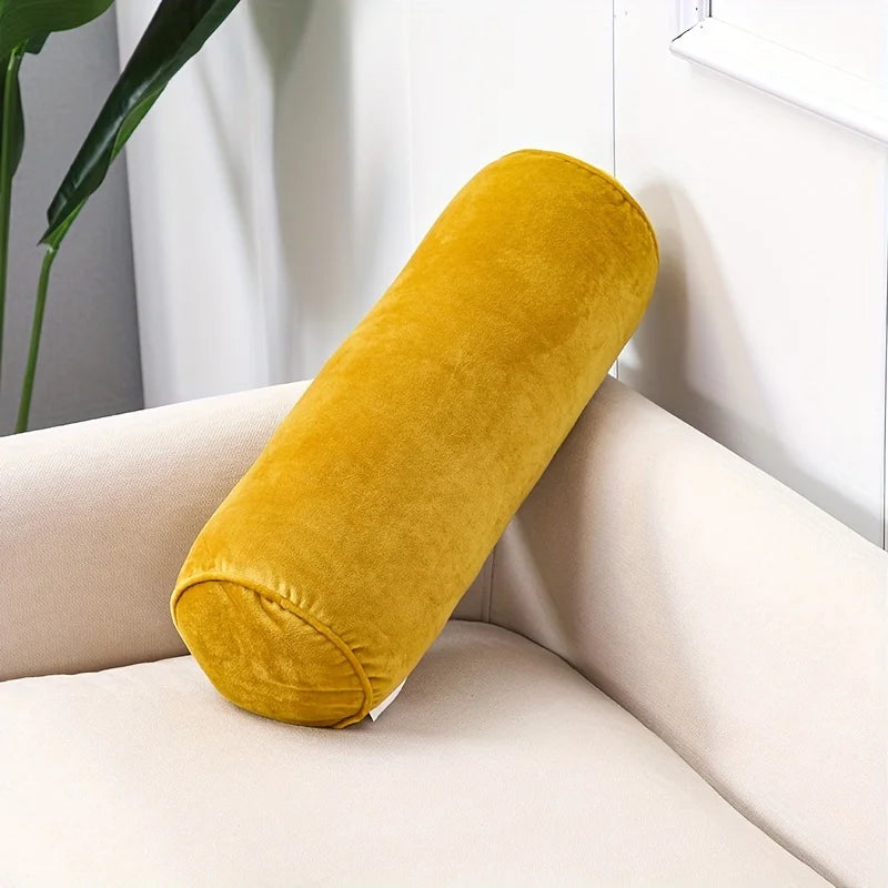 coussins ronds velours opaques noir gris rose vert jaune bleu modernes literie 50x17cm