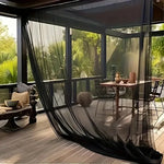 rideau noir maille fine opacité moderne extérieur maison campement 200x150cm polyester