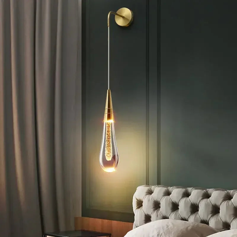 lampe suspension or transparente moderne interrupteur type 110v 220v