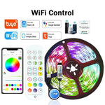 ruban led multicolore 5050 rgb wifi application tuya adhésif moderne 3m 5m 10m