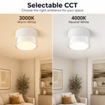 lampe led blanc moderne surface mount acrylique transparente 3000k 4000k rond minimaliste