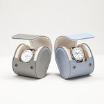 boîte montres cuir simili bleu clair moderne slots rangement voyage
