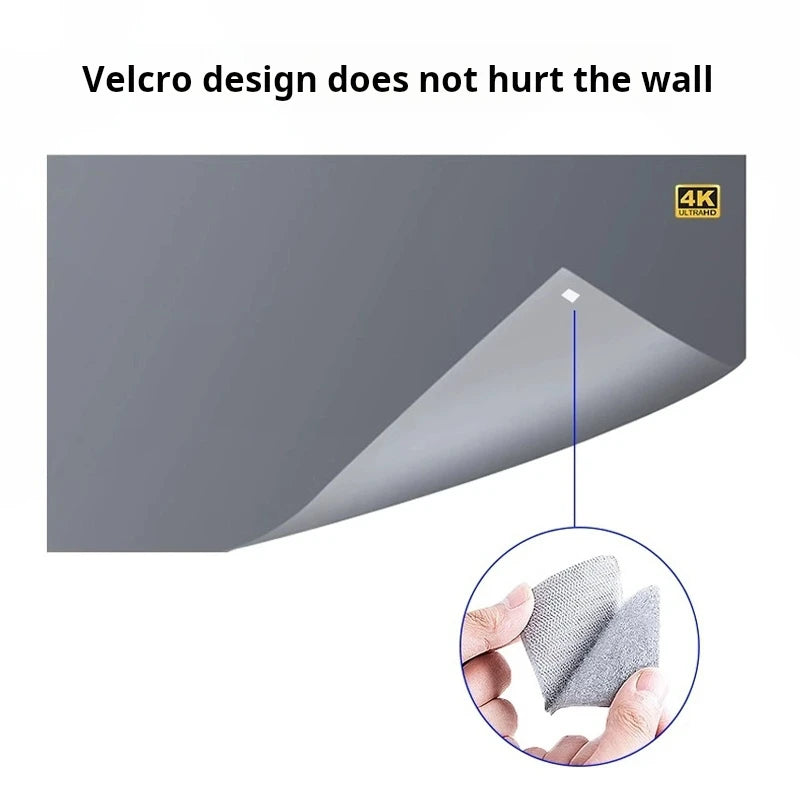 rideau projecteur gris moderne verre velcro portable hd 60 133 pouces