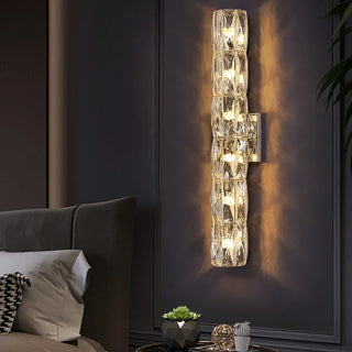 applique murale cristal argenté moderne géométrique lumineuse blanc chaud froid naturel