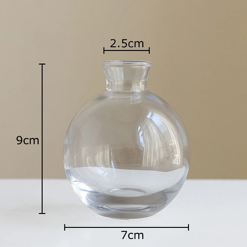 vases hydroponiques modernes transparents marron lisses décoration table plantes fleurs artificielles minimalistes