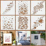 stencils blanc coeurs papillons moderne poissons libellules décoratifs jaune bleu rose