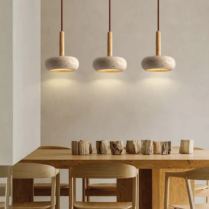 suspension lumineuse pierre moderne 6000K 4000K 3000K beige claire granuleuse salon chambre
