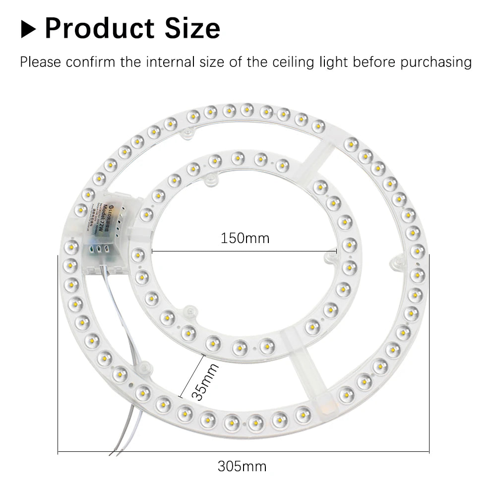 lampe led circulaire blanc moderne énergie économie télécommande 220v 72w