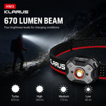 lampe frontale rechargeable led modes clip ajustable étanche ipx5 noire rouge moderne robuste